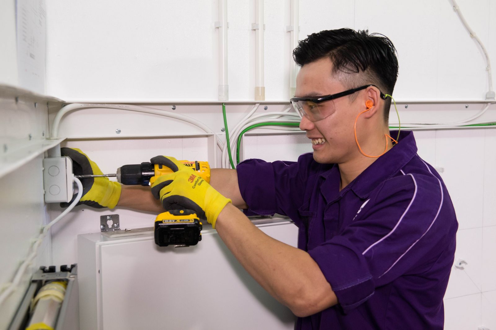 VTC graduate of the Craft Certificate in Electrical Engineering, CHAN Siu-lam, is to compete in the Electrical Installations trade of the WorldSkills Hong Kong Competition